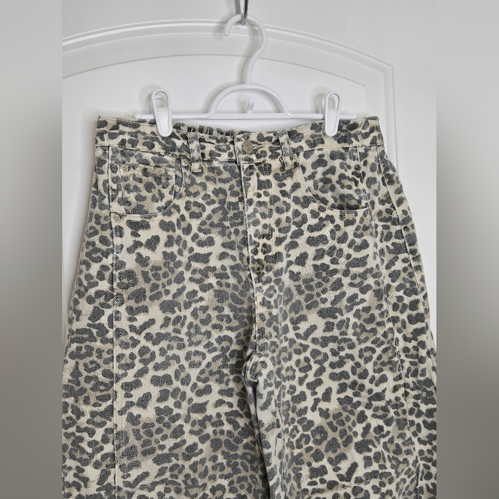 bohme Neutral Leopard-Print Cropped Jeans - Picture 7 of 12